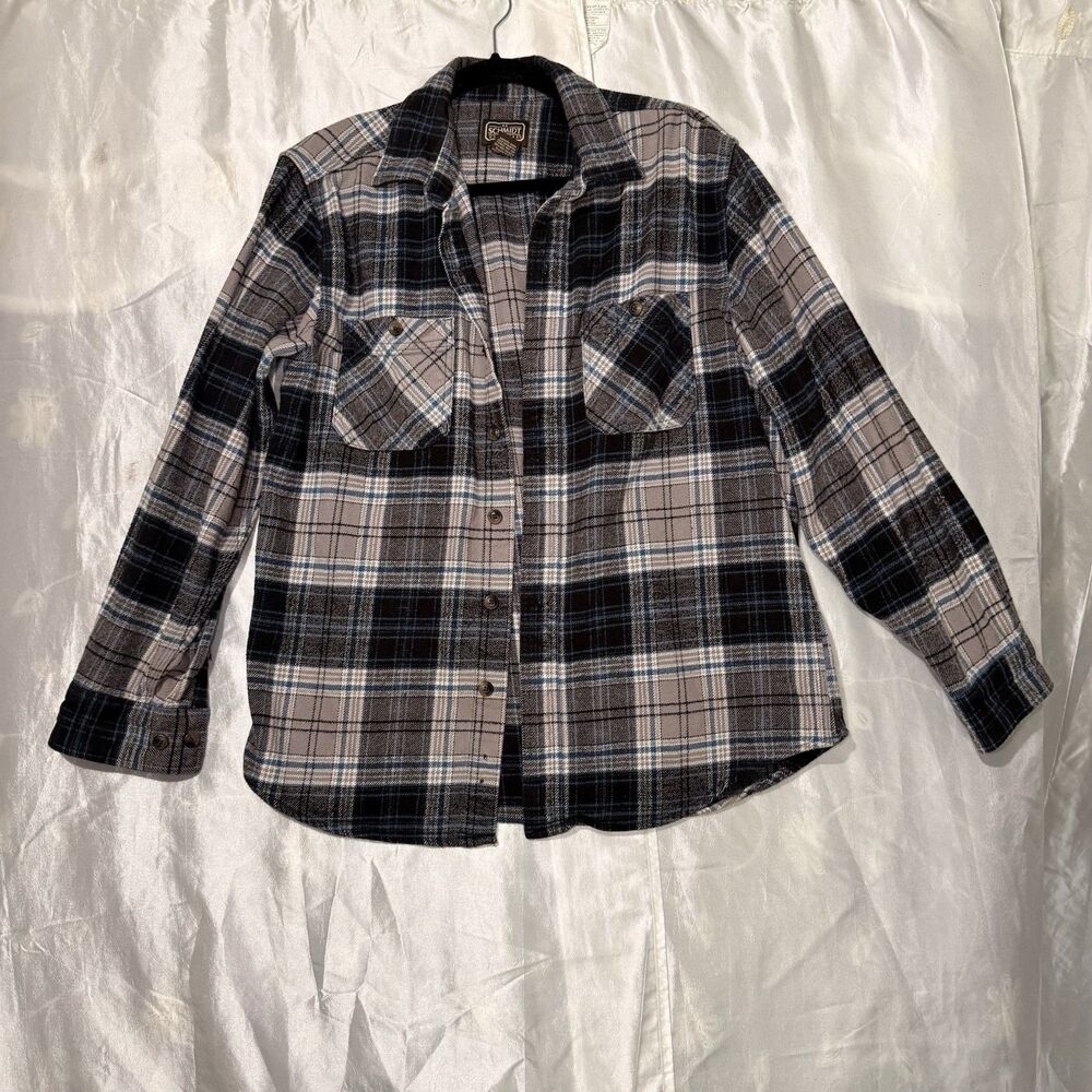 C.E. Schmidt Workwear Men’s Plaid Button Down Long Sleeve Shirt Cotton Small